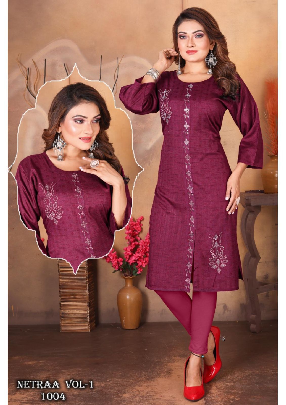 Jlf Netraa Vol 1 1001 To 1008 Designer Kurtis Catalog
